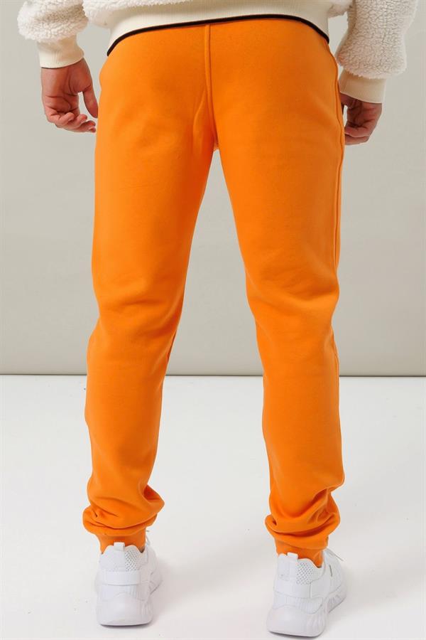 Escetic Oranj Kışlık Kalın 3 İplik Lastik Paça Slimfit Erkek Eşofman Altı B1127