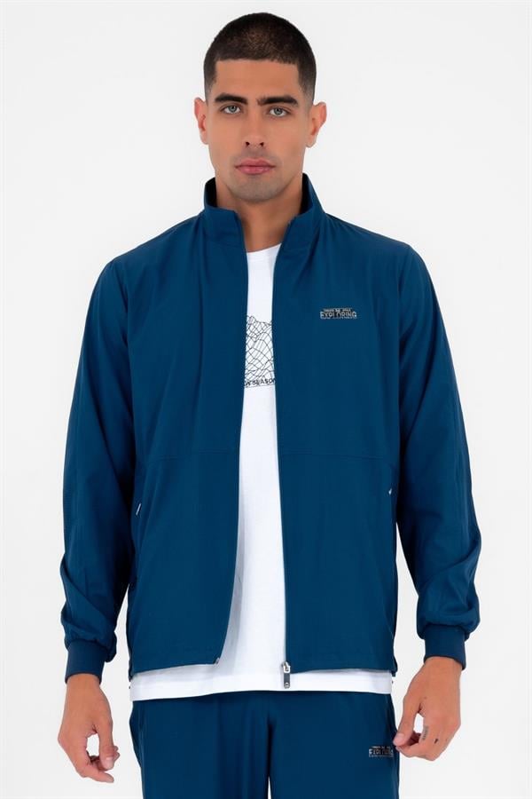 Escetic Petrol Erkek Dik Yaka Spor Likra Nefes Alabilen 4 Cepli Yazlık Slimfit Spor Eşofman Takımı 6943