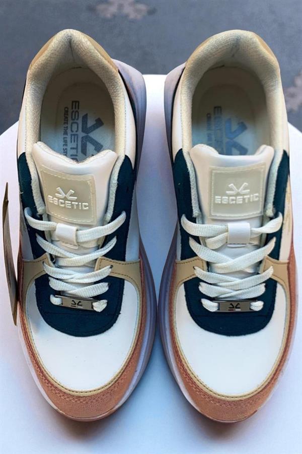 Escetic Siyah Beyaz Pudra Kadın Sneaker, Nefes Alabilen Erkek Spor Ayakkabı, Hafif Yürüyüş Ayakkabısı AY0004