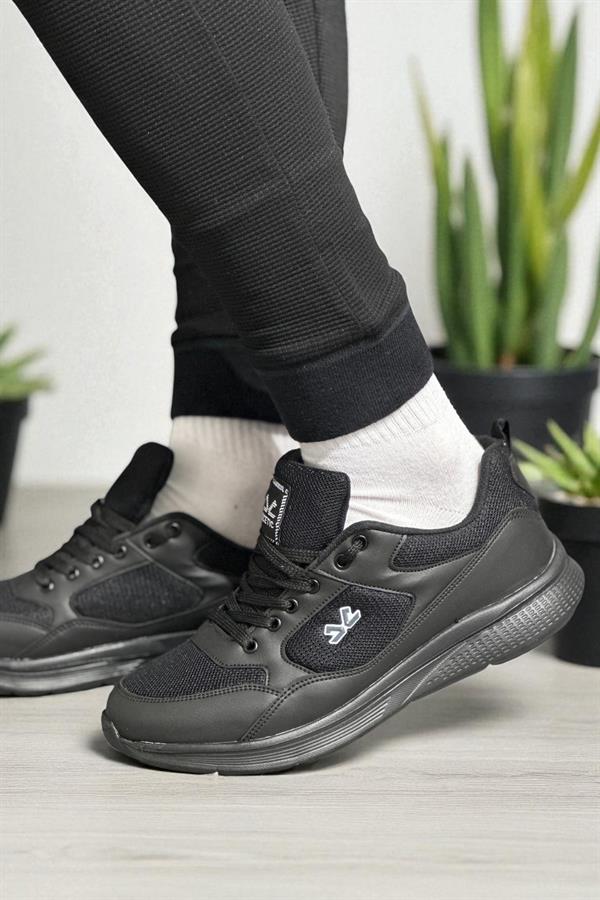 Escetic Siyah Erkek Anorak Gövde Yazlık Sneaker Hafif Spor Ayakkabı AY0012