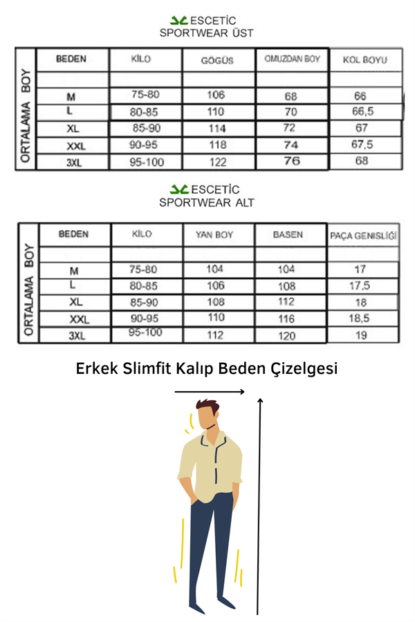 Escetic Siyah Erkek Dik Yaka Spor Likra Kumaş Lastik Paça 4 Cepli YAZLIK Slimfit Spor Eşofman Takımı SL0019