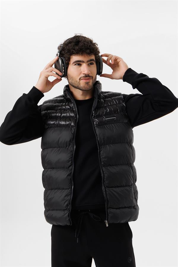 Escetic Siyah Erkek Şişme Yelek 7077