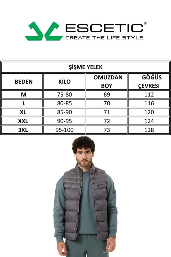 Escetic Siyah Erkek Şişme Yelek 7077