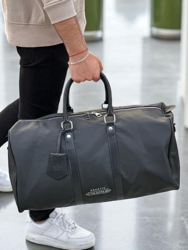 Escetic Siyah Kadın Erkek Unisex Omuz Askılı Su Geçirmez Spor Çanta Valiz C5006