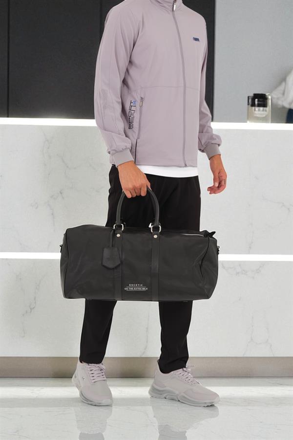 Escetic Siyah Kadın Erkek Unisex Omuz Askılı Su Geçirmez Spor Çanta Valiz C5006