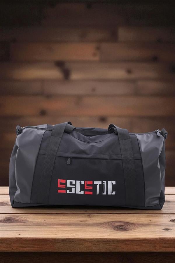 Escetic Siyah Unisex Su Geçirmez Omuz Askılı Spor Fitness Seyahat Çanta C5005