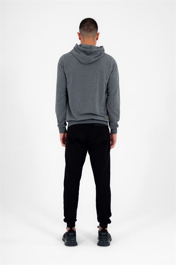 Escetic Erkek Slimfit G3 Melanj Cepli, 2 İplik Kapüşonlu Spor Sweatshirt 0950