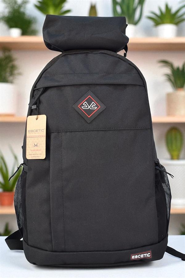 Escetic Spor Siyah Sırt Çantası Okul Tatil Kamp Seyahat Dağcılık Çanta C5000