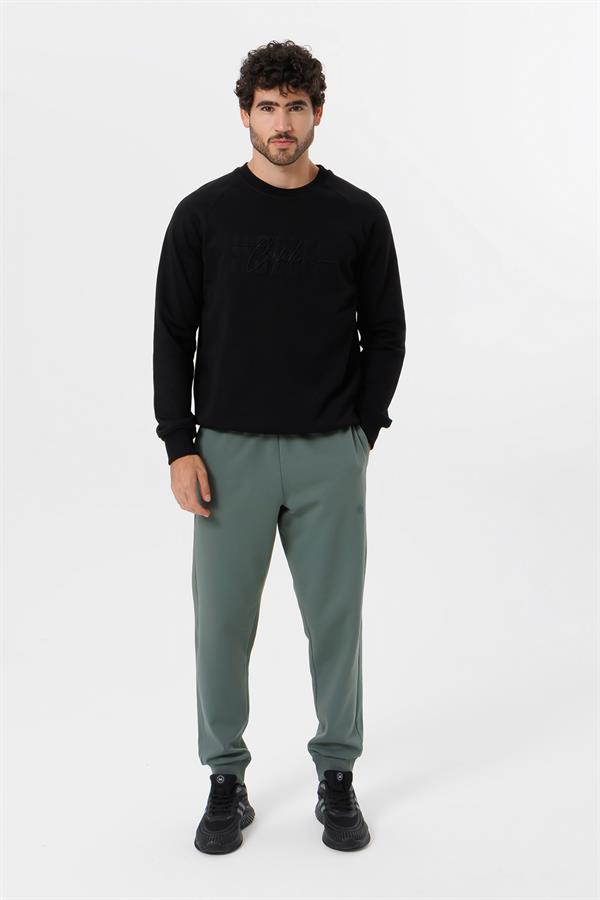 Escetic Su Yeşili 4 Mevsim Doubleface Kumaş Spor Erkek Eşofman Altı Rahat Regular Kalıp B1575