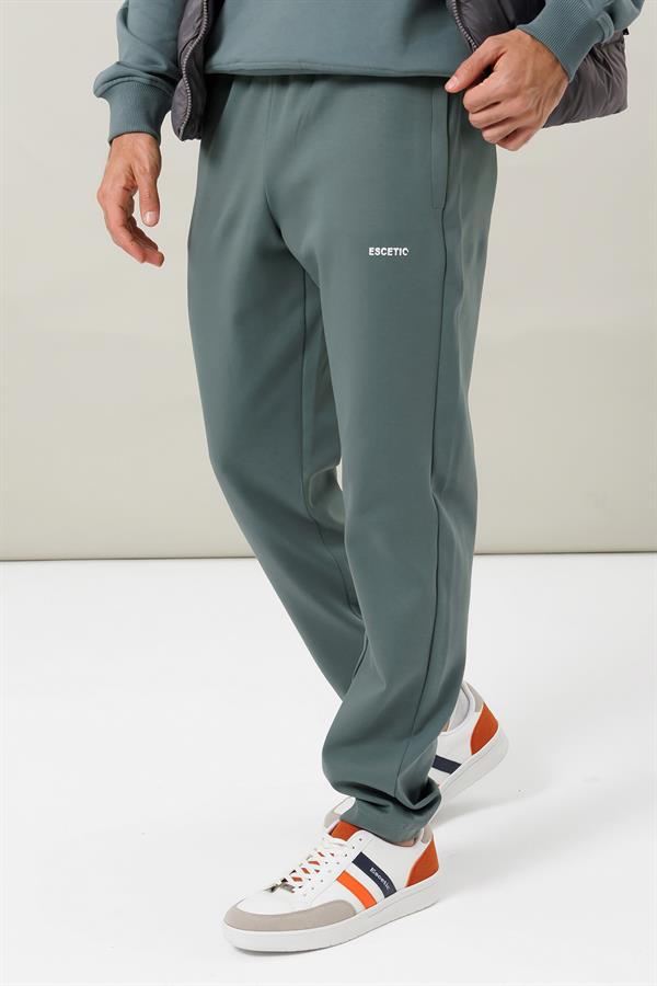 Escetic Su Yeşili 4 Mevsim Doubleface Kumaş Spor Slimfit Erkek Eşofman Altı S0023