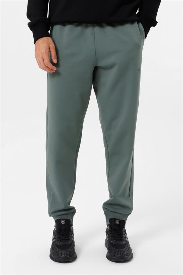 Escetic Su Yeşili 4 Mevsim Doubleface Kumaş Spor Erkek Eşofman Altı Rahat Regular Kalıp B1575