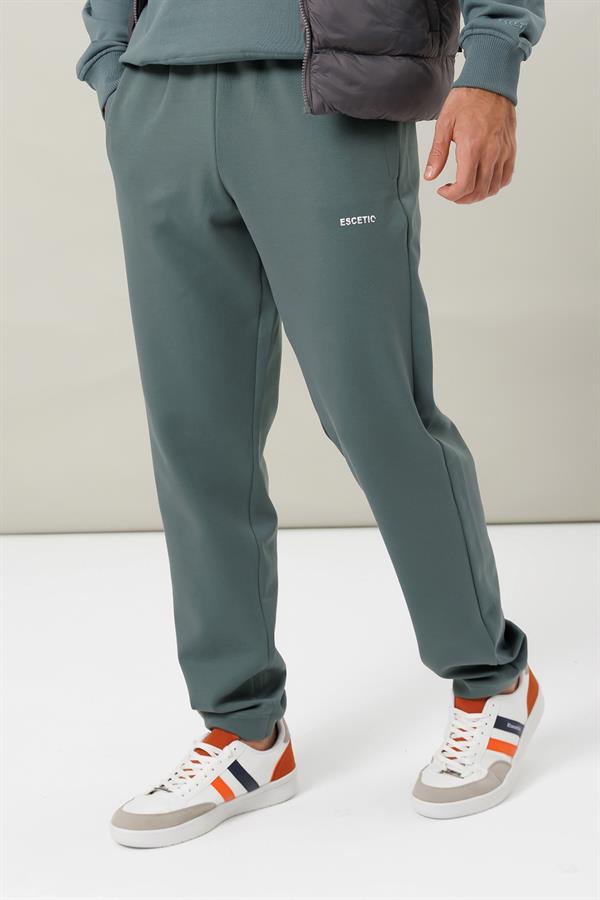 Escetic Su Yeşili 4 Mevsim Doubleface Kumaş Spor Slimfit Erkek Eşofman Altı S0023