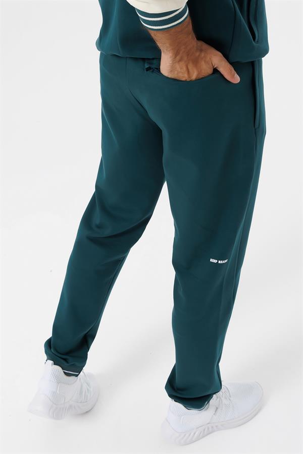 Escetic Yeşil 4 Mevsim Doubleface Kumaş Spor Slimfit Erkek Eşofman Altı S0023