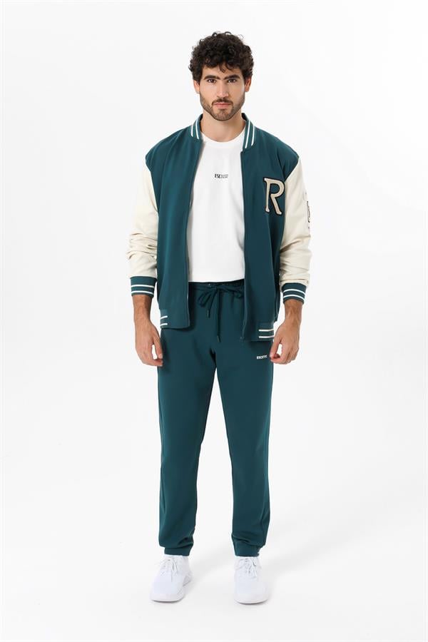 Escetic Yeşil 4 Mevsim Doubleface Kumaş Spor Slimfit Erkek Eşofman Altı S0023