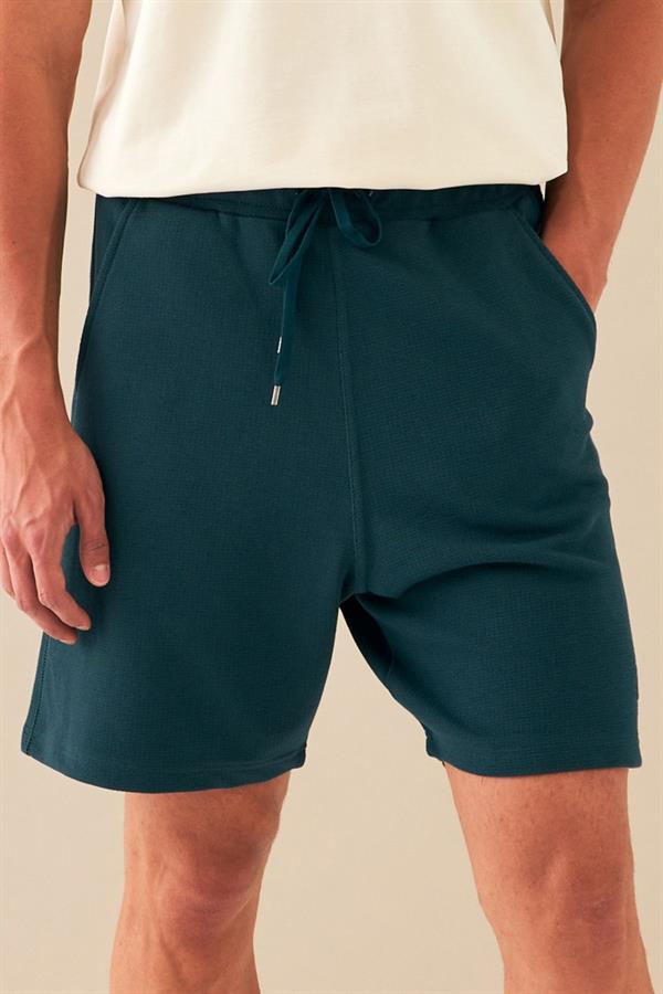 Escetic Yeşil Erkek Casual Rahat Kalıp Nefes Alabilen ABD Pike Kumaş Spor Şort B1502