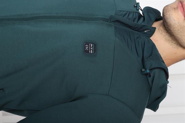 Escetic Yeşil Erkek Kapüşonlu 4 Cepli 4 Mevsim Pamuklu Spor Slimfit Eşofman Takımı 6756