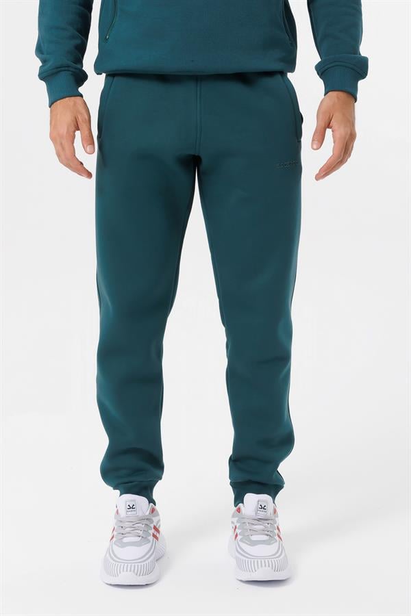 Escetic Yeşil Erkek Polarlı 3 İplik Kışlık Spor Eşofman Altı - Kalın ve Rahat B1591