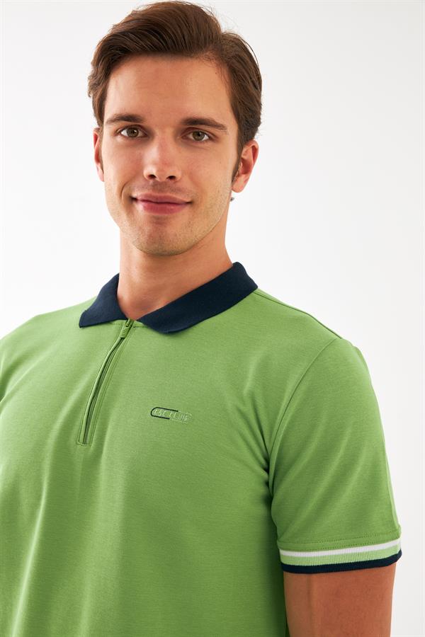 Escetic Yeşil Erkek Regular Kalıp ABD Pike Nefes Alabilen Polo Yaka T-Shirt T0080