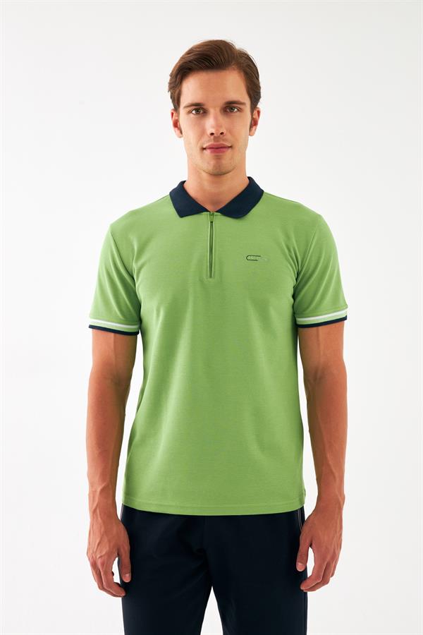 Escetic Yeşil Erkek Regular Kalıp ABD Pike Nefes Alabilen Polo Yaka T-Shirt T0080