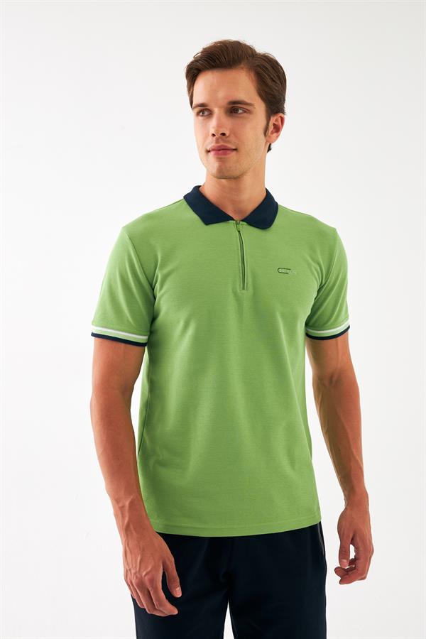 Escetic Yeşil Erkek Regular Kalıp ABD Pike Nefes Alabilen Polo Yaka T-Shirt T0080