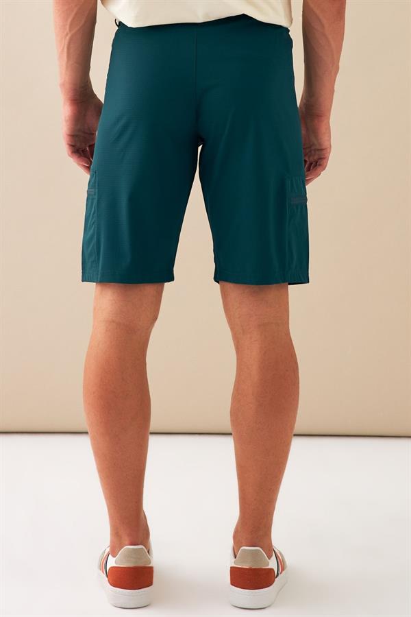 Escetic Yeşil Erkek Regular Kalıp Nefes Alabilen Yazlık Esnek Spor Likra Kumaş Spor Şort B1492