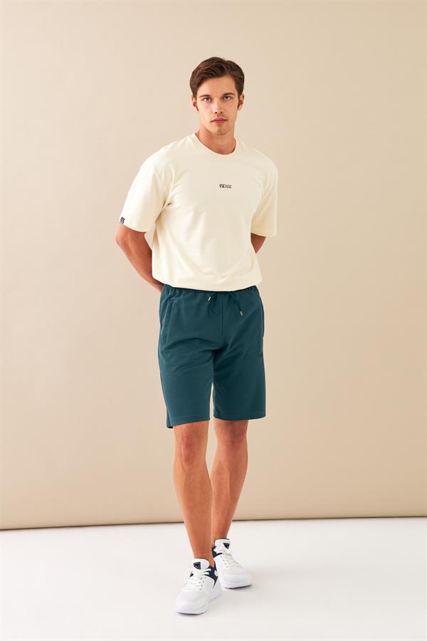 Escetic Yeşil Erkek Regular Kalıp Nefes Alabilen ABD Pike Kumaş Spor Şort B1489