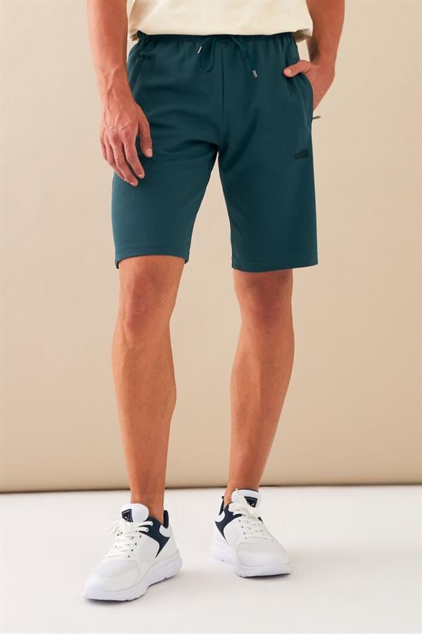 Escetic Yeşil Erkek Regular Kalıp Nefes Alabilen ABD Pike Kumaş Spor Şort B1489