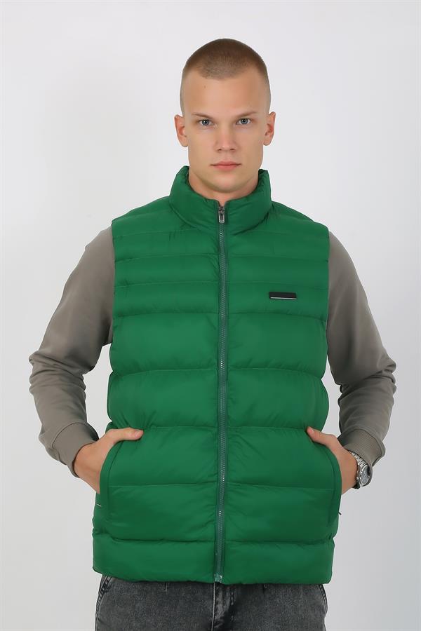 Escetic Yeşil Erkek Şişme Yelek 7077