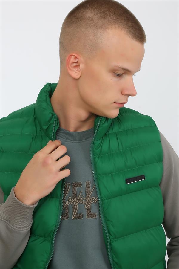 Escetic Yeşil Erkek Şişme Yelek 7077