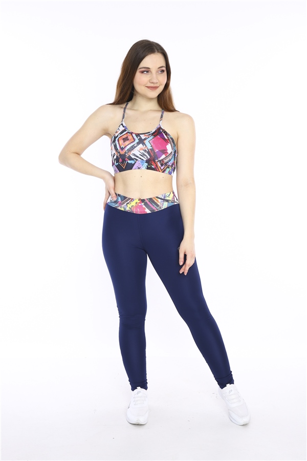 Escetic Royal Kadın Spor Polyester Normal Bel Büstiyer Takım Fitnes Yoga Bra 0313
