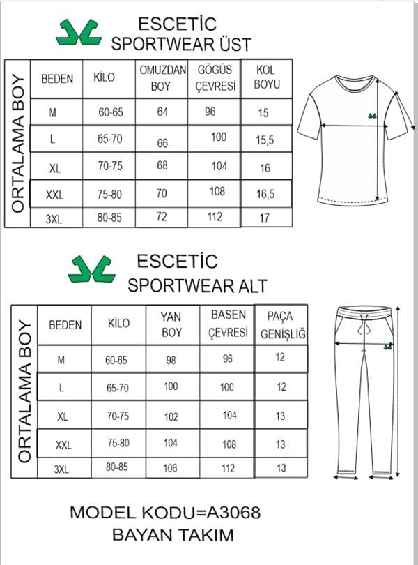 Escetic Kırmızı Kadın Nakış Detaylı ABD Pike Nefes Alan T-shirt Takım A3068