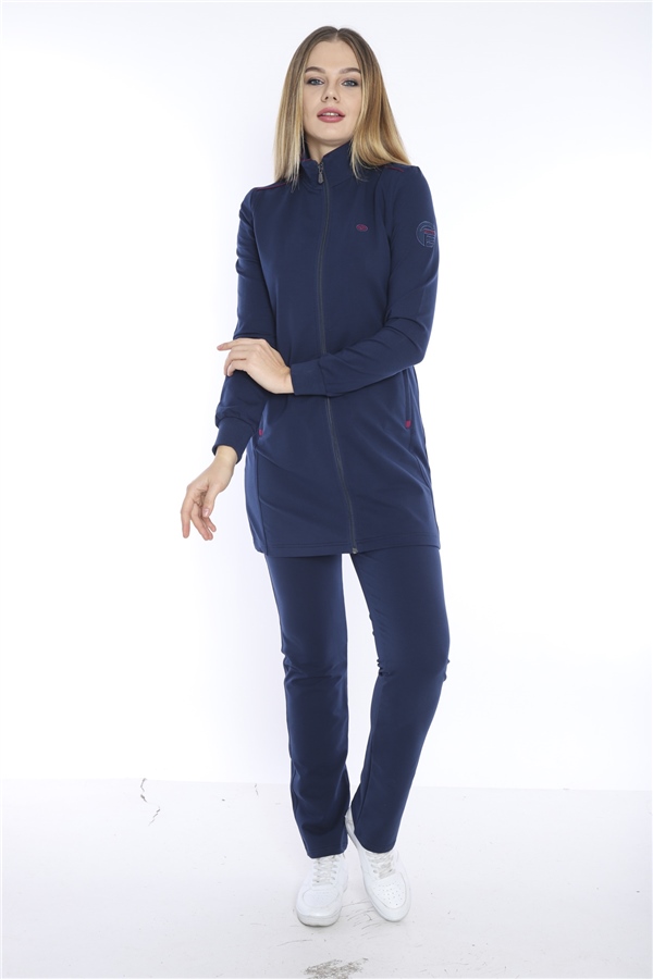 Escetic Royal Kadın Dik Yaka Nefes Alabilen 2 İplik 4 Mevsim Spor Tunik Eşofman Takım 6725