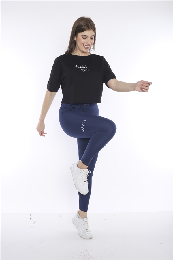 Escetic Royal Kadın Mikro Dalgıç Kumaş Baskılı Toparlayıcı Uzun Tayt B1124