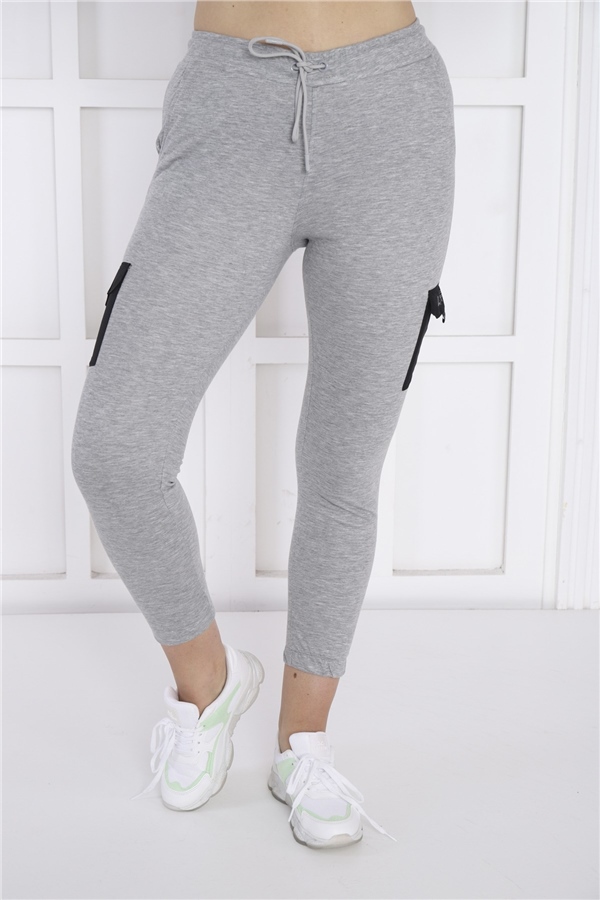 Escetic G2 Melanj Kadın Dar Lastikli Paça Nefes Alan ABD Pike Spor Slimfit Eşofman Altı B1201