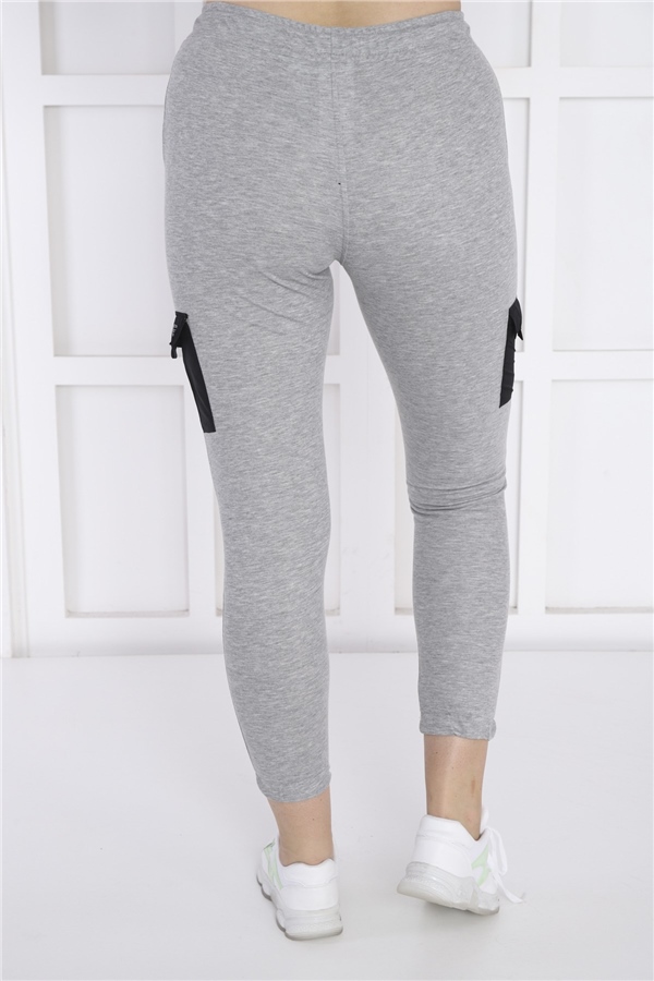 Escetic G2 Melanj Kadın Dar Lastikli Paça Nefes Alan ABD Pike Spor Slimfit Eşofman Altı B1201