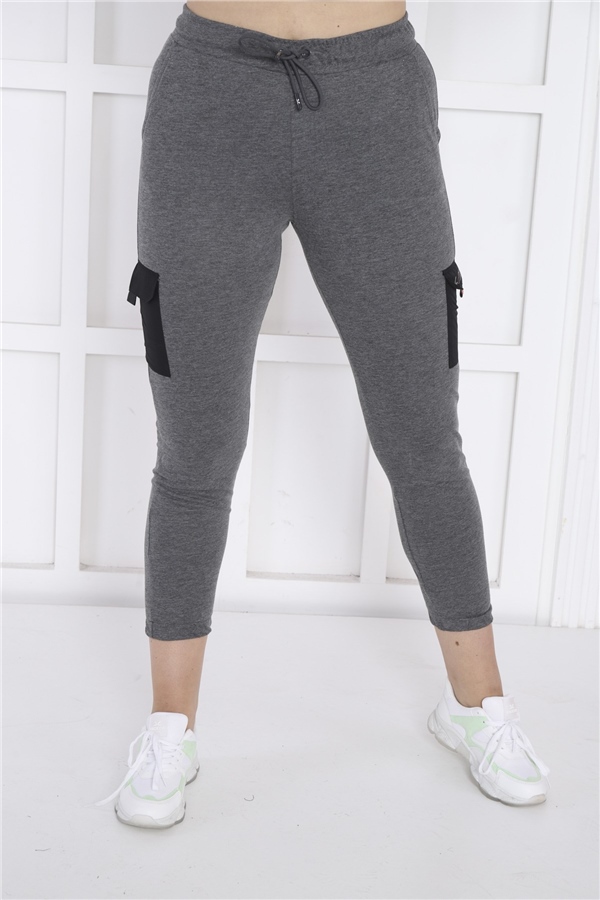 Escetic G3 Melanj Kadın Dar Lastikli Paça Nefes Alan ABD Pike Spor Slimfit Eşofman Altı B1201