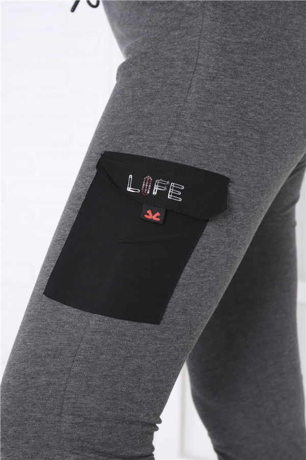 Escetic G3 Melanj Kadın Dar Lastikli Paça Nefes Alan ABD Pike Spor Slimfit Eşofman Altı B1201