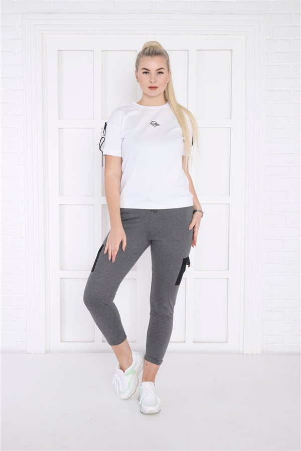 Escetic G3 Melanj Kadın Dar Lastikli Paça Nefes Alan ABD Pike Spor Slimfit Eşofman Altı B1201