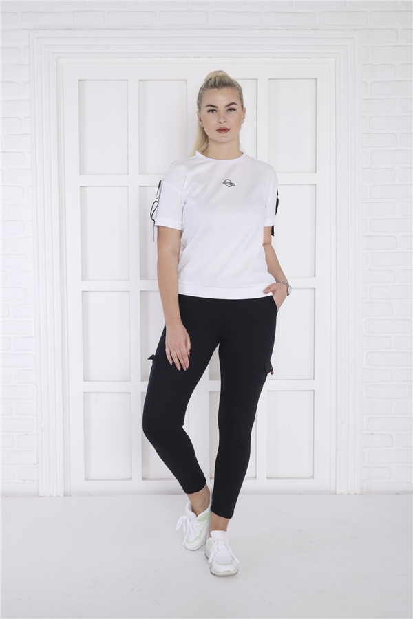 Escetic Lacivert Kadın Dar Lastikli Paça Nefes Alan ABD Pike Spor Slimfit Eşofman Altı B1201