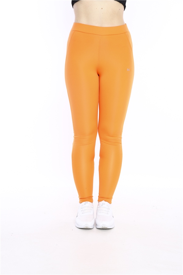 Escetic Yavru Ağzı (Oranj) Kadın Polyester Normal Bel Nefes Alabilen Spor Tayt 0282