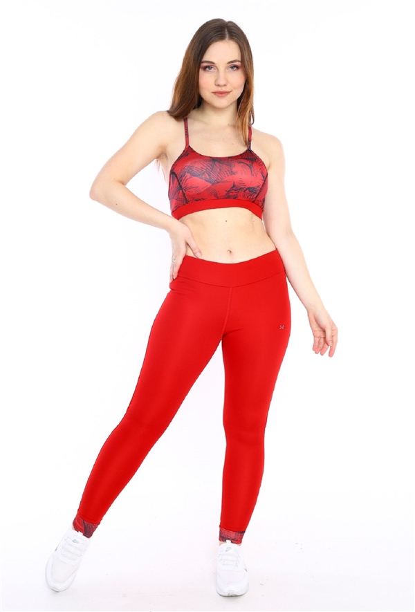 Woman Red High Waist Rinse Tight Bustier Team