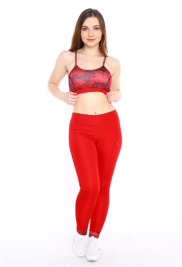 Woman Red High Waist Rinse Tight Bustier Team