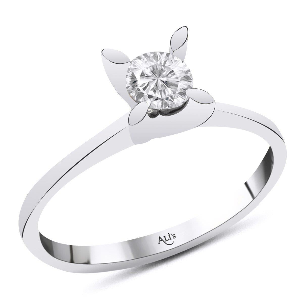 0.30 Karat HRD Sertifikalı Pırlanta Tektaş Yüzük F Renk