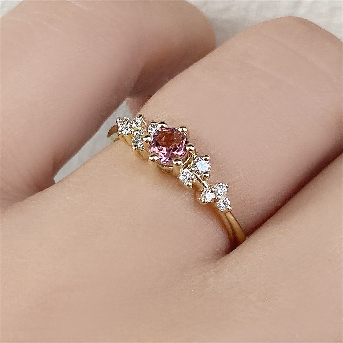 0.60 Karat Vintage Pırlanta Morganite Yüzük 