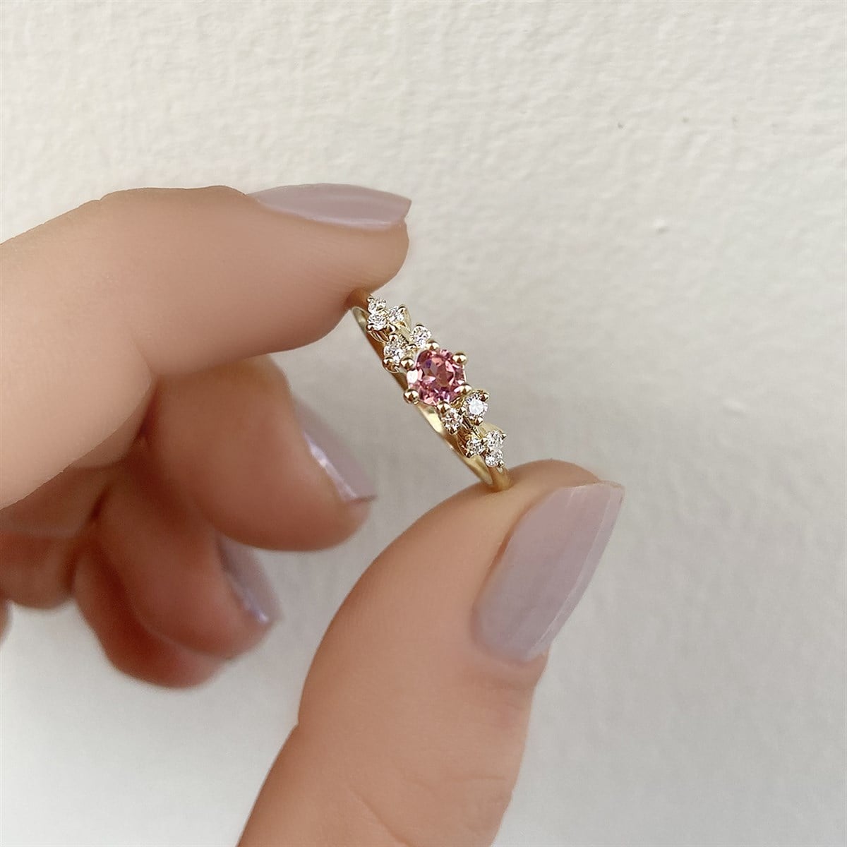 0.60 Karat Vintage Pırlanta Morganite Yüzük 
