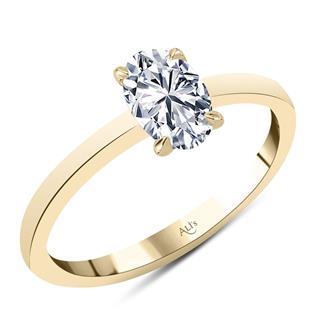 0.46 Karat HRD Sertifikalı Pırlanta Tektaş SARI Yüzük F Renk