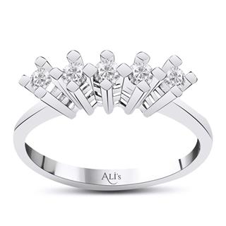 0.30 Karat Pırlanta Beştaş Yüzük D Renk