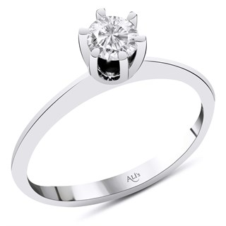 0.30 Karat GIA Sertifikalı Altı Tırnak Pırlanta Tektaş Yüzük D Renk