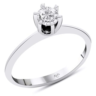 0.30 Karat GIA Sertifikalı Altı Tırnak Pırlanta Tektaş Yüzük E Renk