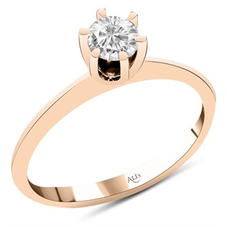 0.30 Karat GIA Sertifikalı Rose Altı Tırnak Pırlanta Tektaş Yüzük F Renk